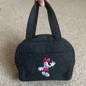Disney Store wool blend gray Minnie Mouse purse.